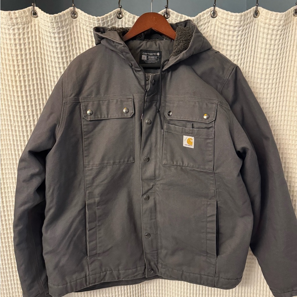 Carhartt MEN'S SHERPA-LINED UTILITY JACKET - RELAXED FIT - WASHED DUCK